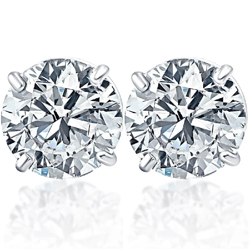 Haze glass earrings-1 1/2ct Lab Grown Diamond Studs White Gold Earrings