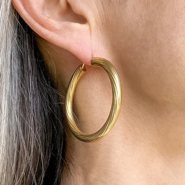 Braided hoop earrings-Vintage Hoop Earrings