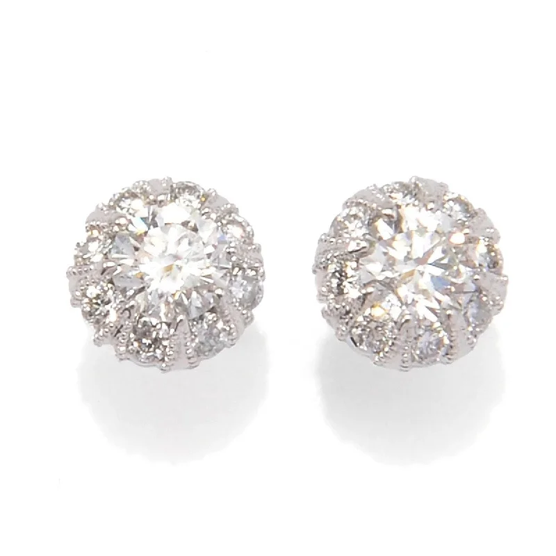 Blossom drop earrings-14K White Gold 0.50ctw Diamond Stud Earrings, 1.1 grams