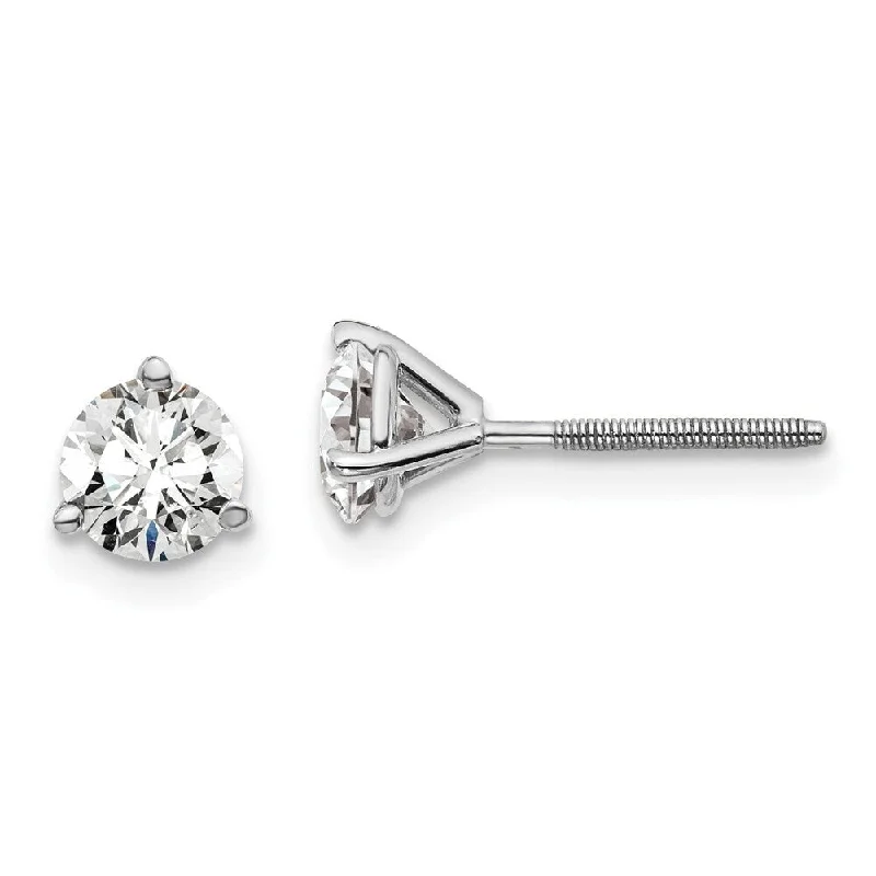 Liana tendril earrings-14k White Gold Certified Lab Grown Diamond Stud Earrings (1.00 cttw, Clarity- SI1-SI2, Color- G-H)