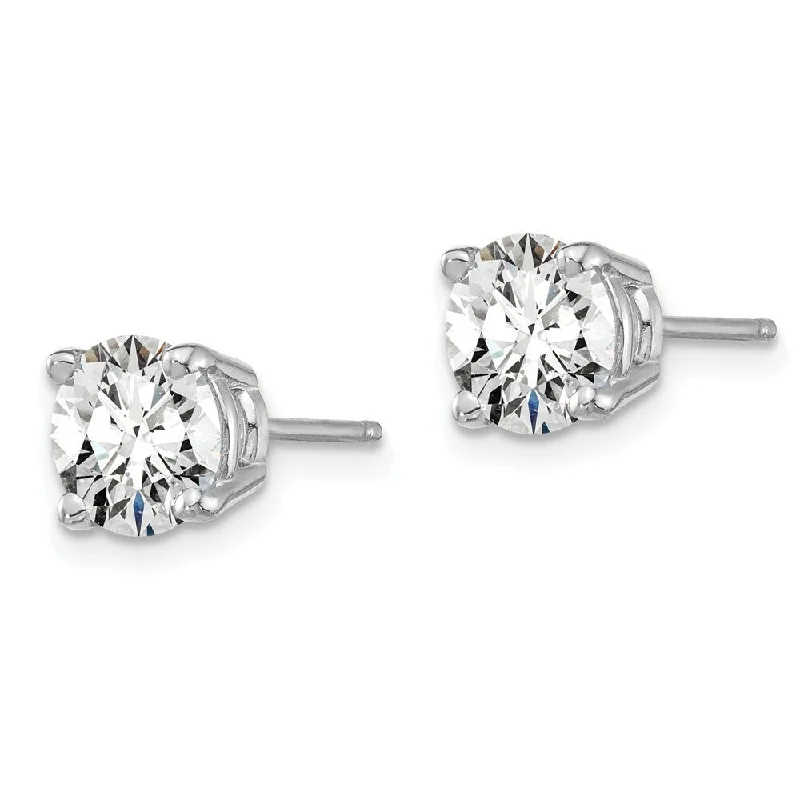 Hidden glyph earrings-14k White Gold Certified Lab Grown Diamond Stud Earrings (1.50 cttw, Clarity- SI1-SI2, Color- G-H)