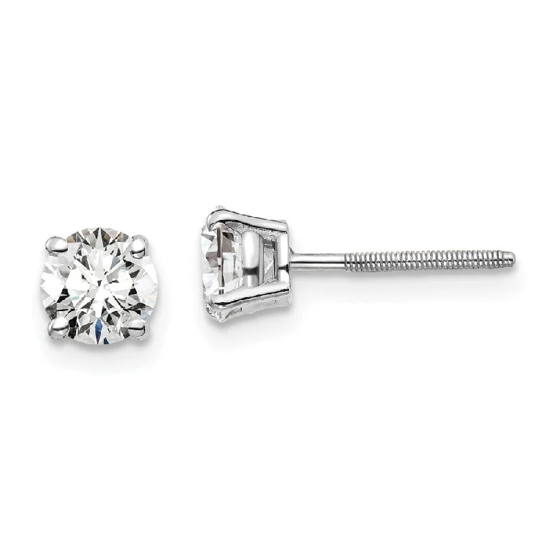 Snapped clasp earrings-14k White Gold Lab Grown Diamond Stud Earrings (1.00 cttw, Clarity- SI1-SI2, Color- G-H)