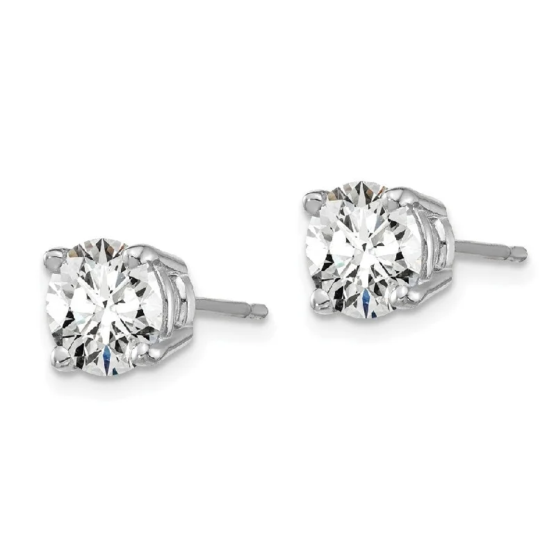 Heptagon stone earrings-14k White Gold Lab Grown Diamond Stud Earrings (2.00 cttw, Clarity-SI1/SI2, Color- J)