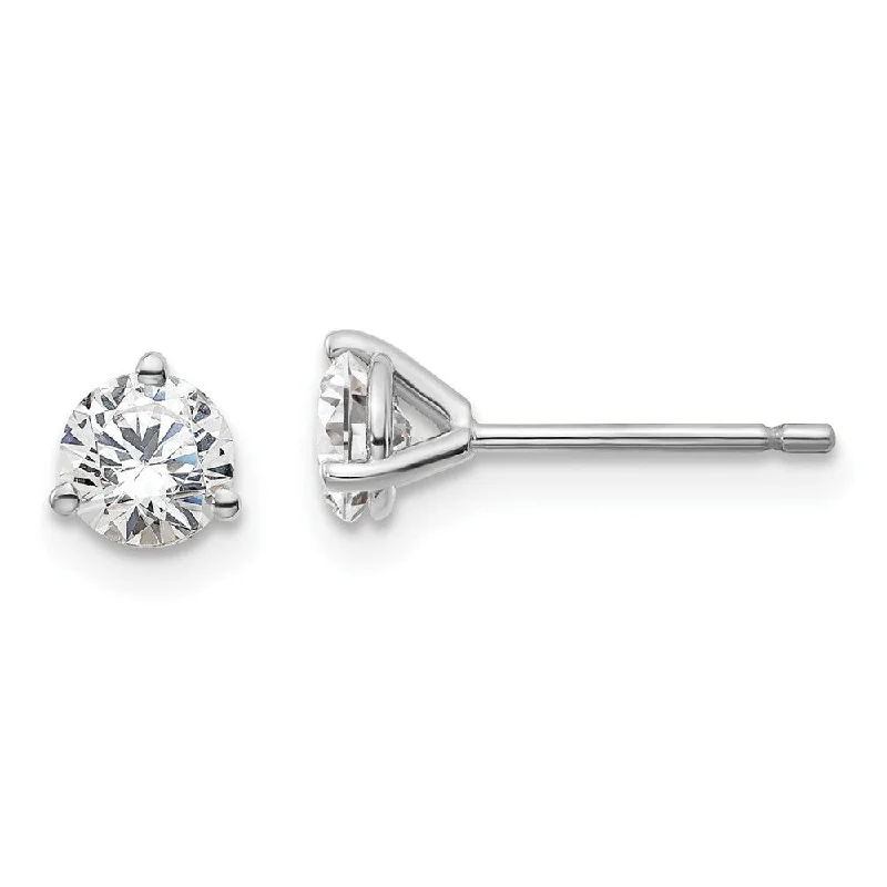 Side gem earrings-14k White Gold Lab Grown Diamond Stud Earrings (2/3 cttw, Clarity- SI1-SI2, Color- G-H)