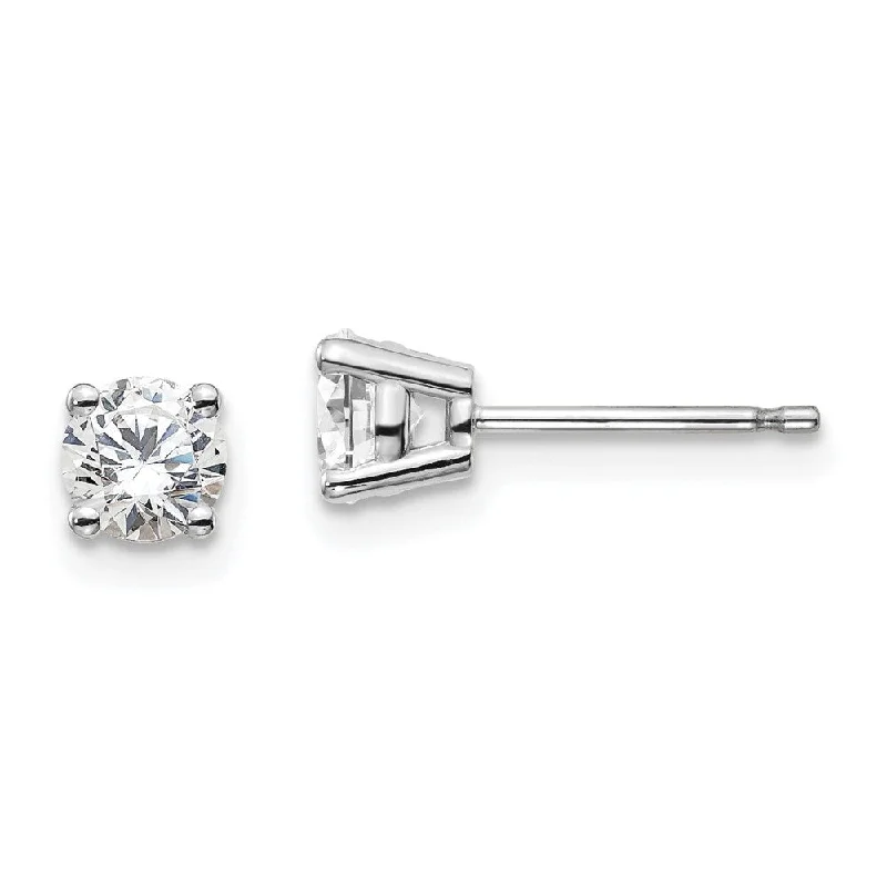 Antique flair earrings-14k White Gold Lab Grown Diamond Stud Earrings (2/3 cttw, Clarity- VS-SI, Color-D-E)