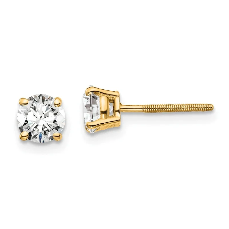 Folk print earrings-14k Yellow Gold Certified Lab Grown Diamond Stud Earrings (1.00 cttw, Clarity- SI1-SI2, Color- G-H)