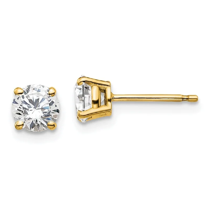 Fused alloy earrings-14k Yellow Gold Certified Lab Grown Diamond Stud Earrings (1.00 cttw, Clarity- VS-SI, Color-D-E)