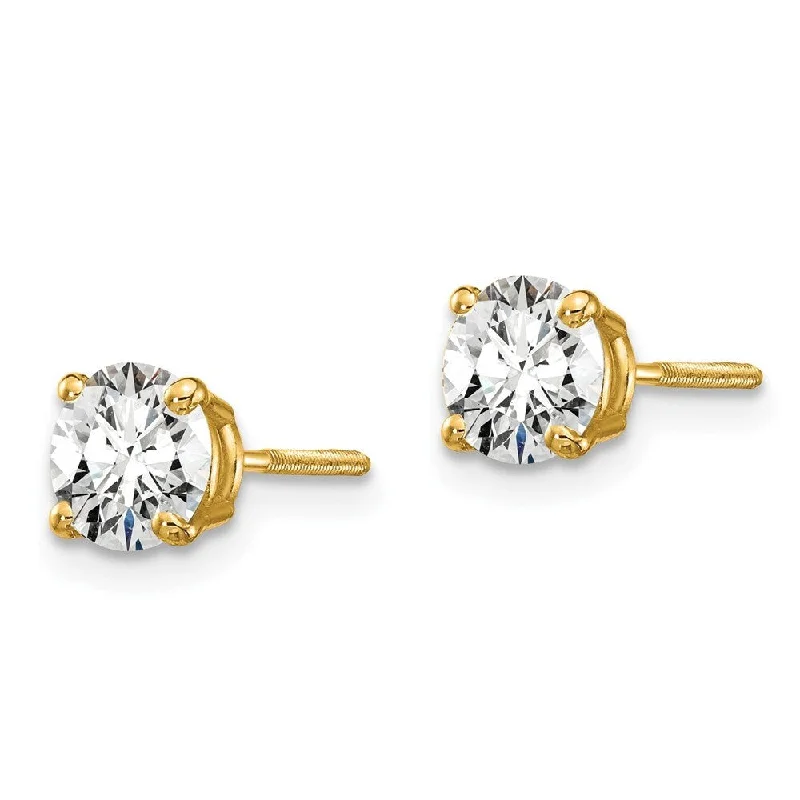 Maple bark earrings-14k Yellow Gold Certified Lab Grown Diamond Stud Earrings (1.00 cttw, Clarity- VS-SI, Color-D-E)