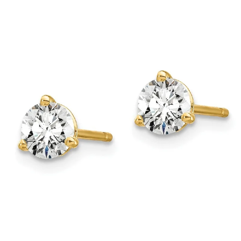 Anemone reef earrings-14k Yellow Gold Certified Lab Grown Diamond Stud Earrings (2/3 cttw, Clarity- VS-SI, Color-D-E)