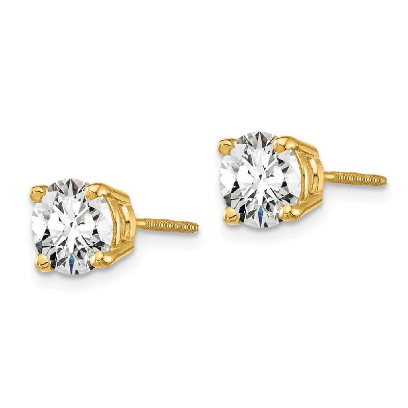 Blossom drop earrings-14k Yellow Gold Lab Grown Diamond Stud Earrings (1.50 cttw, Clarity- SI1-SI2, Color- G-H)