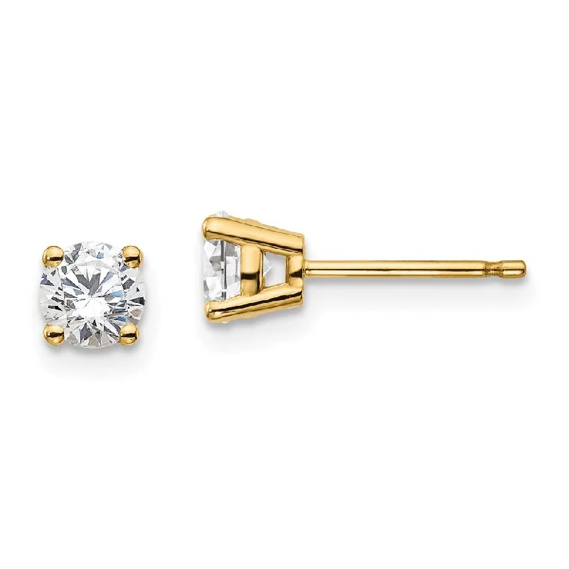 Sesame sprout earrings-14k Yellow Gold Lab Grown Diamond Stud Earrings (2/3 cttw, Clarity- SI1-SI2, Color- G-H)