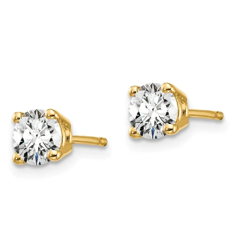 Navy sapphire earrings-14k Yellow Gold Lab Grown Diamond Stud Earrings (2/3 cttw, Clarity- VS-SI, Color-D-E)