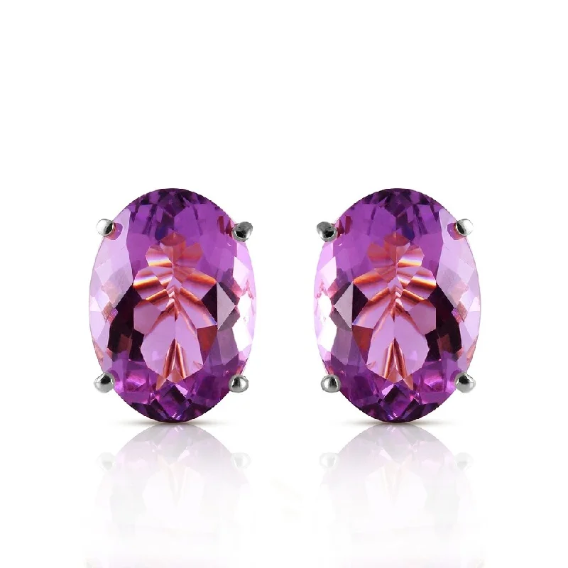 Soft fade earrings-15.1 CTW 14K Solid White Gold French Clips Earrings Natural Amethyst