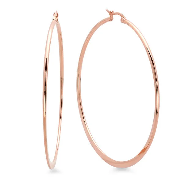 Tundra reed earrings-18 KT ROSE GOLD PLATED 65MM HOOP EARRINGS