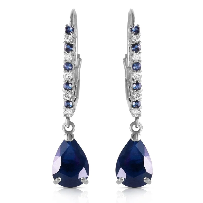 Millet stem earrings-3.35 Carat 14K Solid White Gold Life At The Movies Sapphire Diamond Earrings