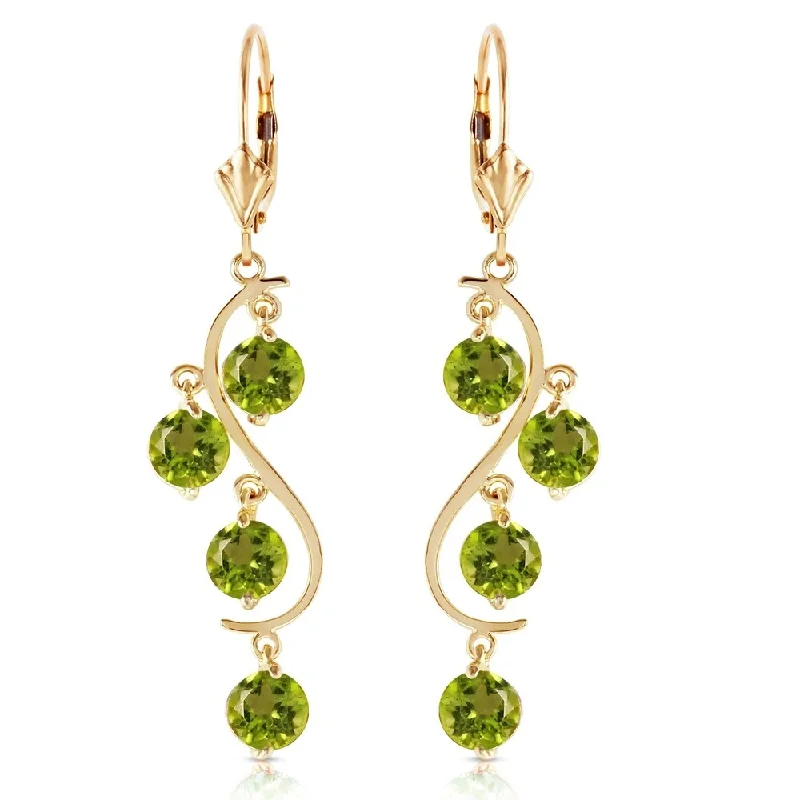 Fused gem earrings-4.95 Carat 14K Solid Gold Grape Peridot Earrings