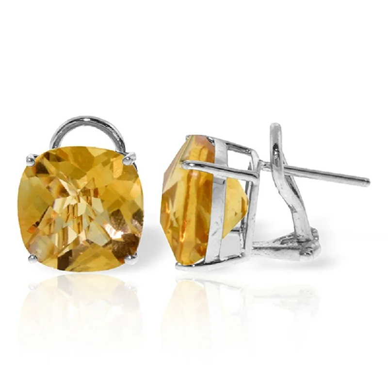 Gloss gem earrings-7.2 CTW 14K Solid White Gold Reminiscense Citrine Earrings