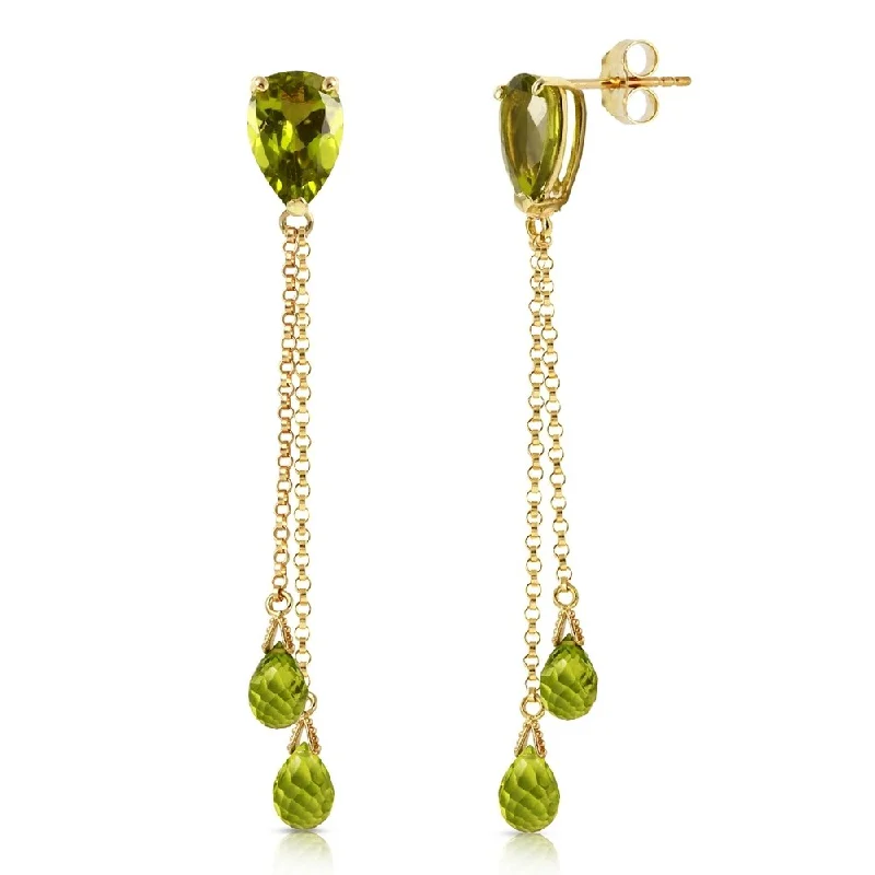 Hidden glyph earrings-7.5 Carat 14K Solid Gold Eloquence Peridot Earrings