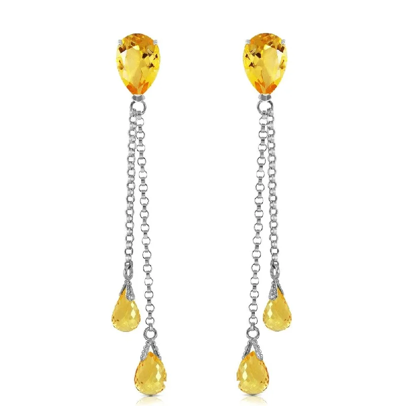 Lily flower earrings-7.5 Carat 14K Solid White Gold You Are My Home Citrine Earrings