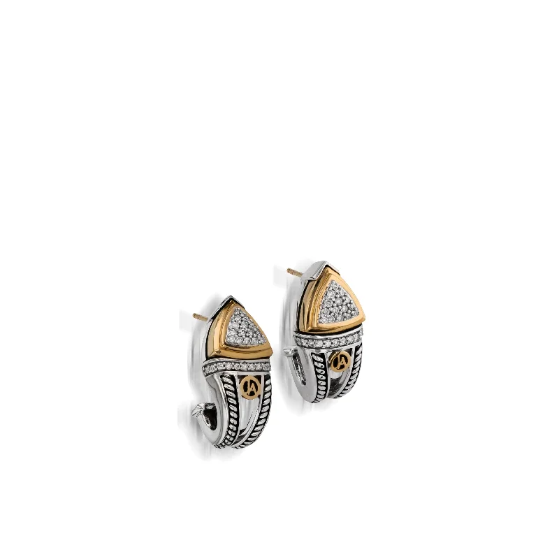 Millet stem earrings-Arrivo Pave Diamond Huggie Hoop Earrings