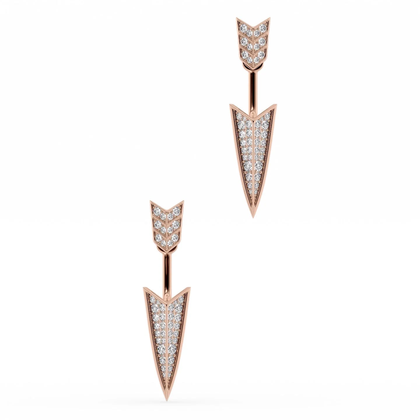 Clustered stone earrings-Arrow Double Sided Earrings