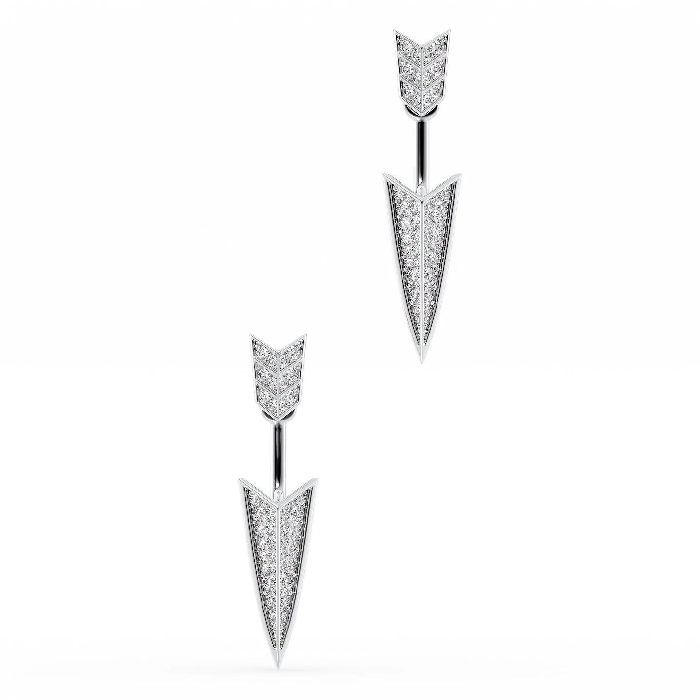 Swinging gem earrings-Arrow Double Sided Earrings