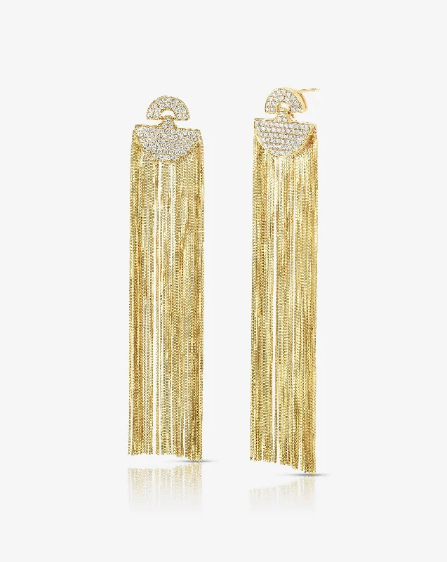 Pale dusk earrings-Art Deco Waterfall Earrings