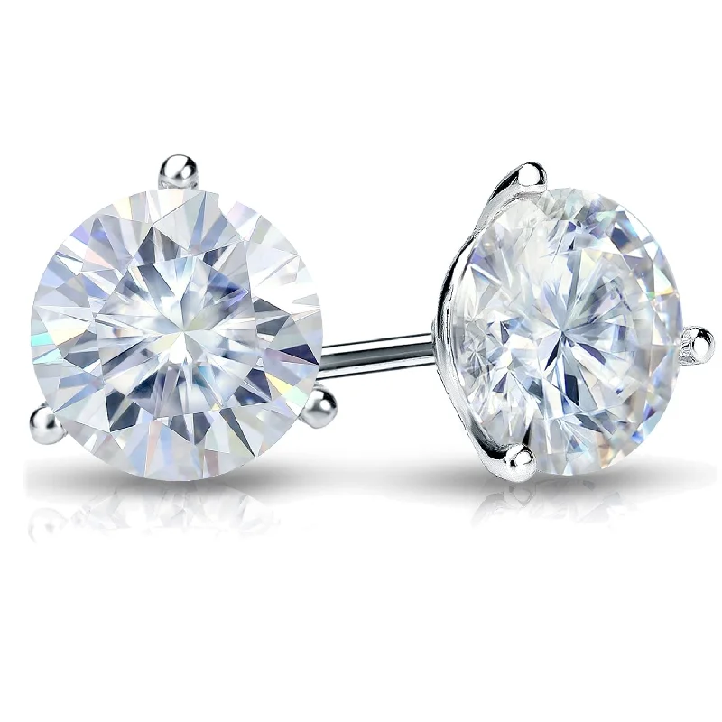 Orchid bloom earrings-Auriya 1 1/2ct TW Round Moissanite Stud Earrings 14k Gold - 6.5 mm