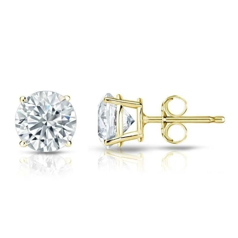 Pinnacle stud earrings-Auriya 1 1/2ctw Round Diamond Stud Earrings 18kt Gold GIA Certified