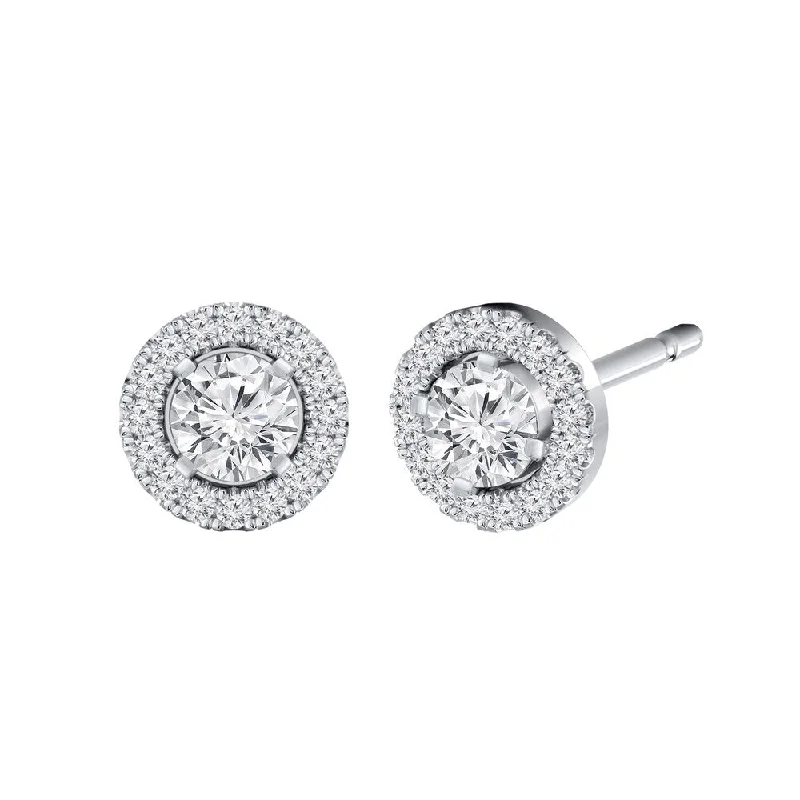 Stream pebble earrings-Auriya 1/2ctw Micro Pave Halo Diamond Stud Earrings 14K Gold