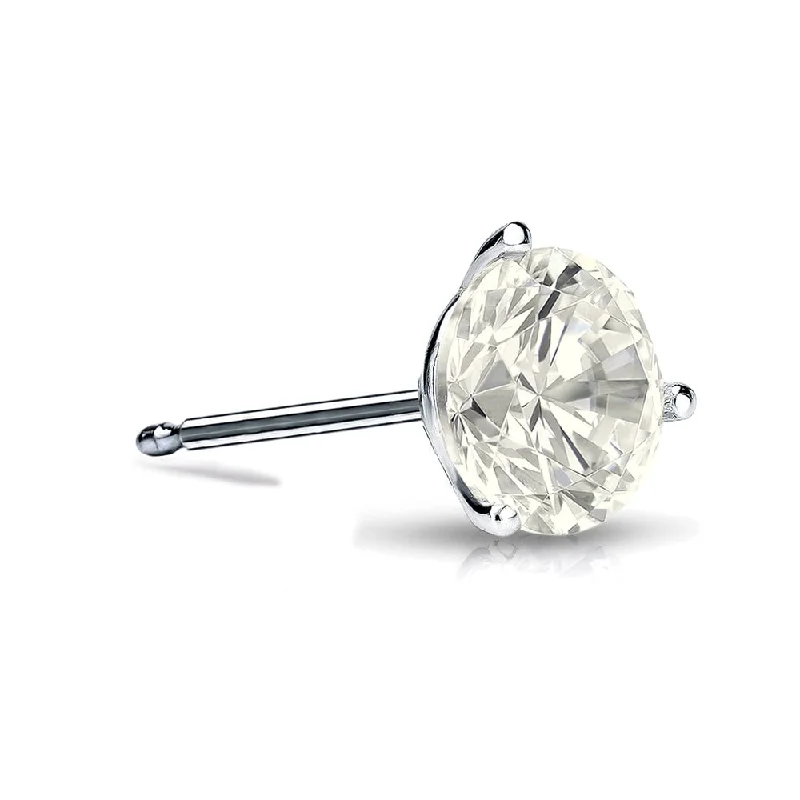 Side gem earrings-Auriya 14k Gold 1/3ct TDW Round SINGLE STUD (1) Diamond Earring