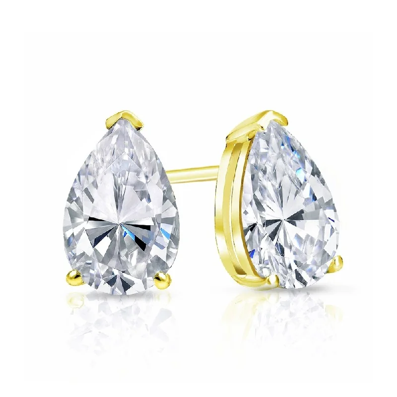 Gothic curve earrings-Auriya 14k Gold 2ctw Pear Diamond Stud Earrings (G-H, VS1-VS2)