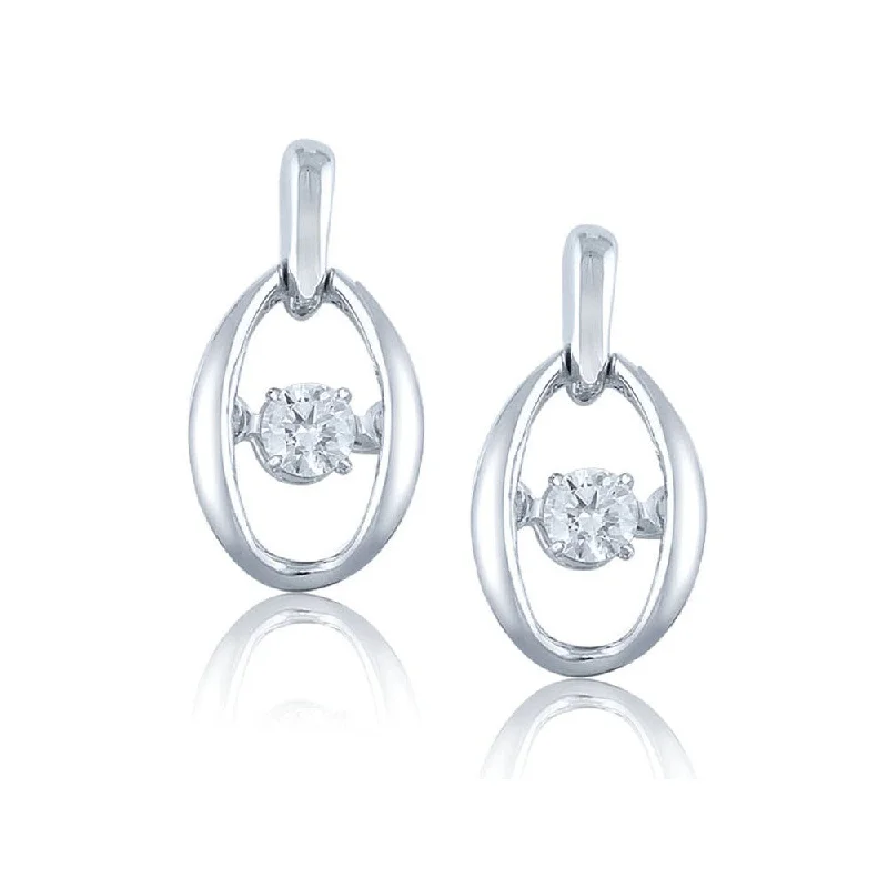 Classic mine earrings-Auriya 14k White Gold 1/5ct TDW Dancing Stone Moving Diamond Earrings (H-I, I1-I2)