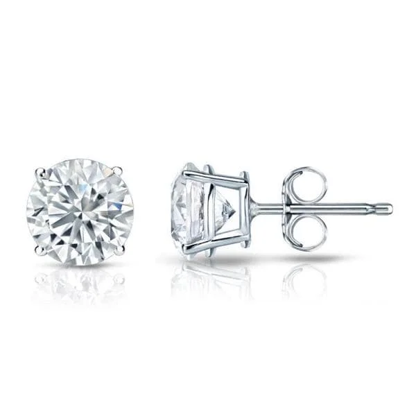 Onyx vein earrings-Auriya Platinum 2ctw Round Diamond Stud Earrings Certified