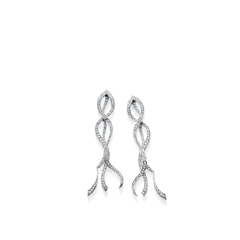 Rough grain earrings-Bellagio Pave Diamond Dangle Earrings