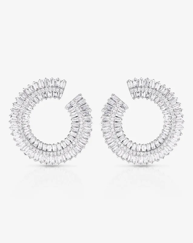 Onyx vein earrings-Fanned Diamond Statement Earrings