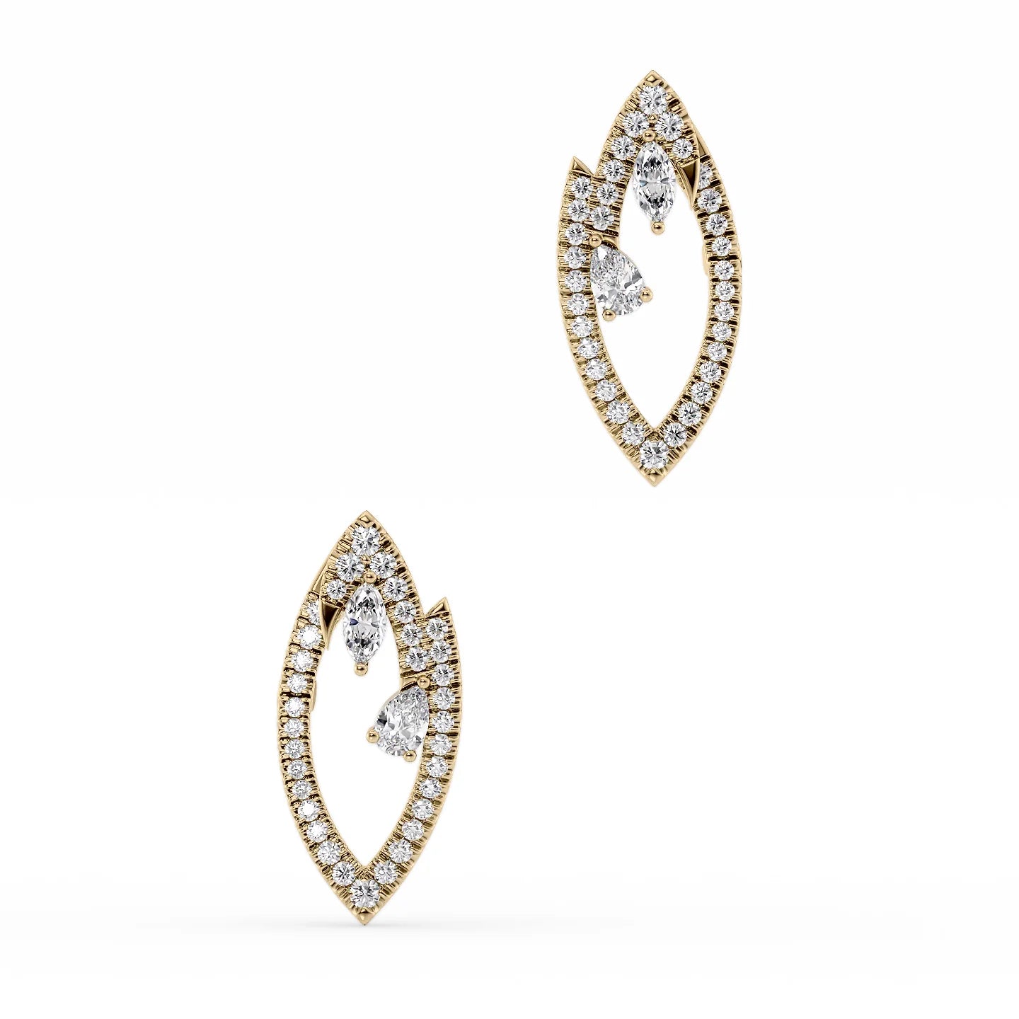 Braided wrap earrings-Diamond Marquise Earrings