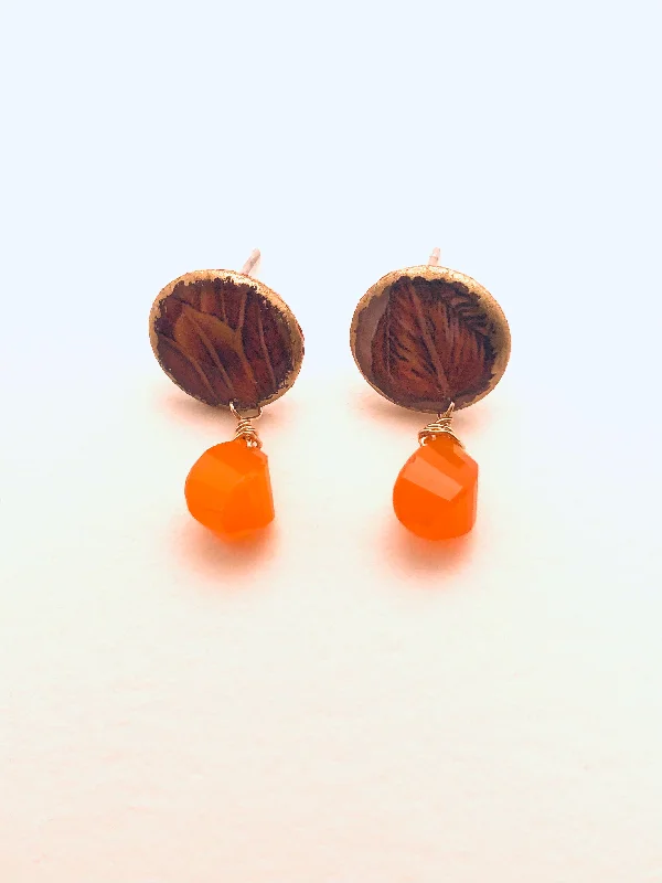 Millet stem earrings-Dulcet Solo Stud, Carnelian