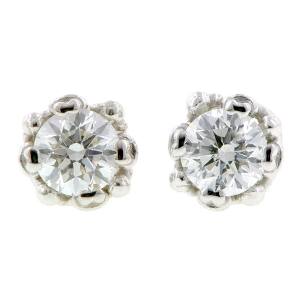 Gloss gem earrings-Fancy Basket Diamond Stud Earrings- Heirloom by Doyle & Doyle