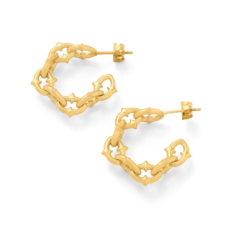 Orchid bloom earrings-"The Cathedral" Hoop Earrings (Gold)