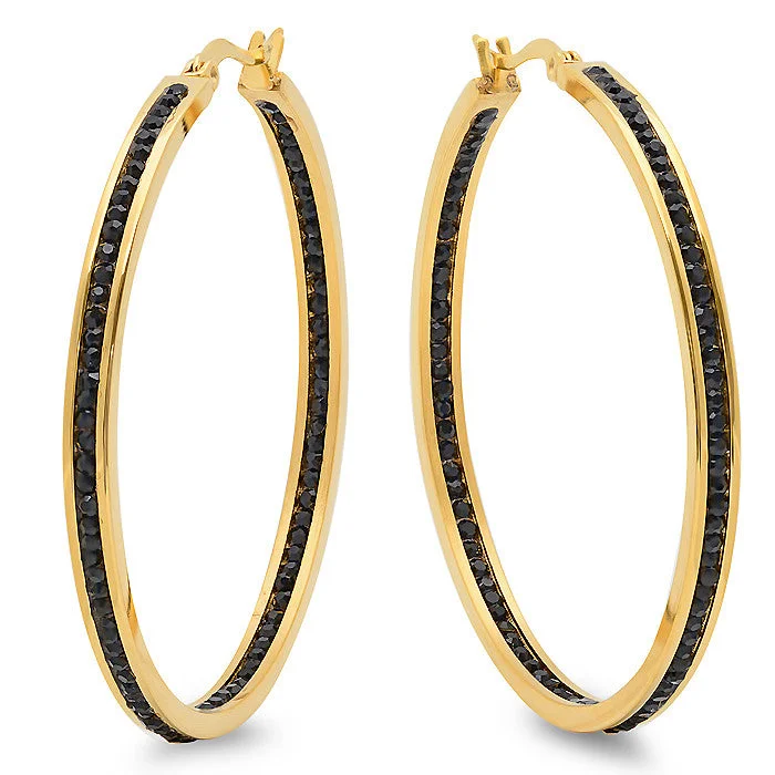 Trillion-cut ruby earrings-Ladies 18 kt Gold Plated Hoop Earrings