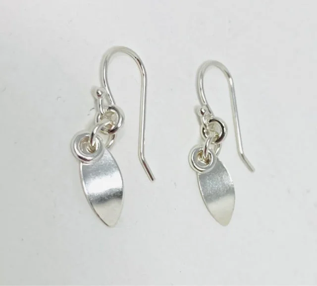 Hidden glyph earrings-Sterling Silver Marquis Earrings