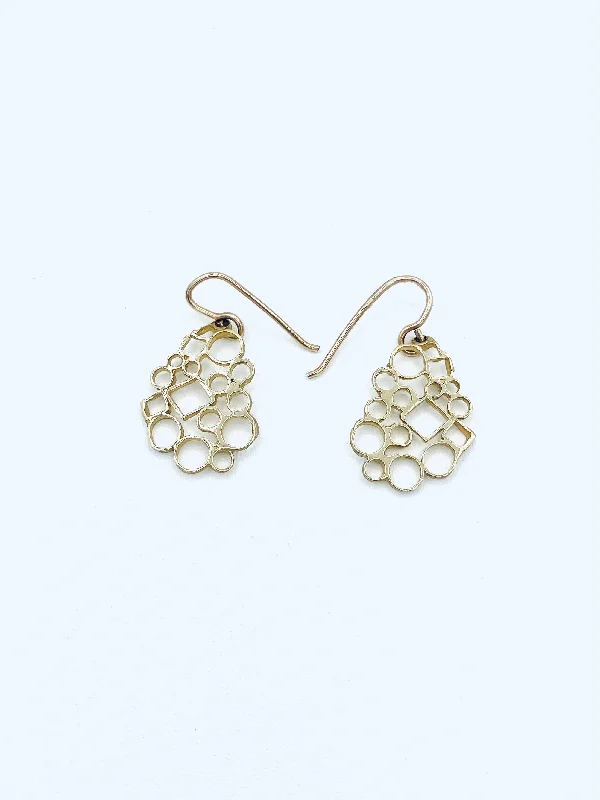 Marble fleck earrings-Medium Mosaics Nu-Gold 14k filled wires Earrings