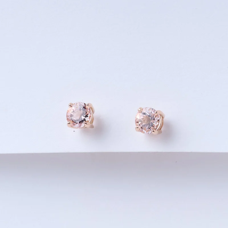 Starfield drop earrings-Morganite Stud Earrings