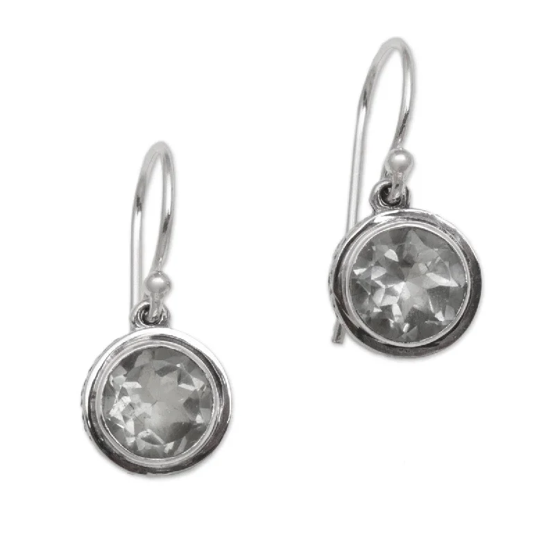 Thracian stud earrings-NOVICA Glittering Glance, Prasiolite dangle earrings - 1*0.4