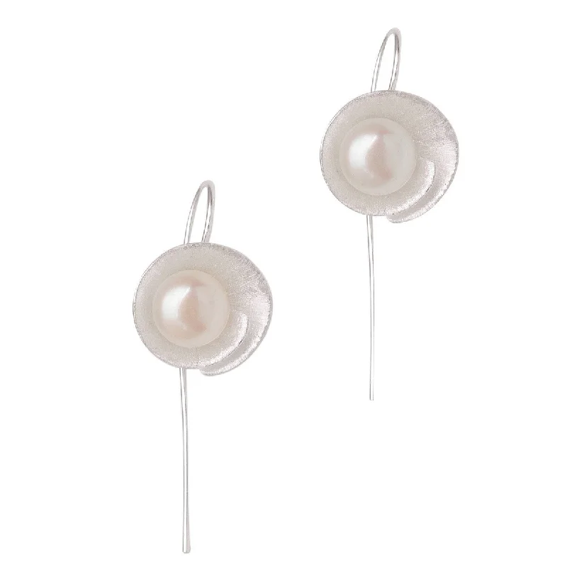 Forged bar earrings-NOVICA Lily Glamour, Cultured pearl drop earrings - 0.9*0.6