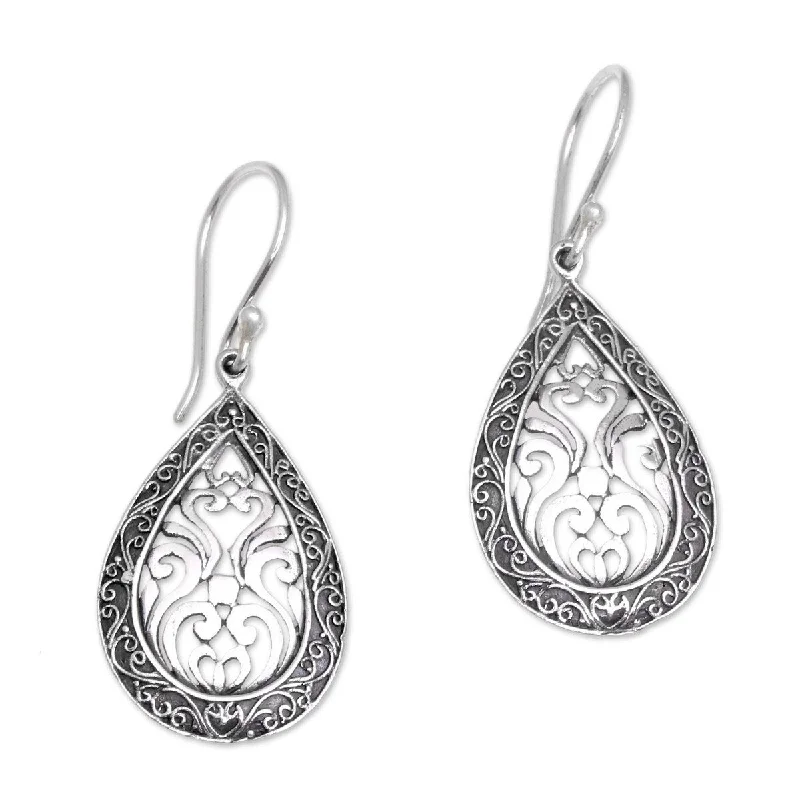 Glimmer spark earrings-NOVICA Silver Drop, Sterling silver dangle earrings - 1.6*0.4