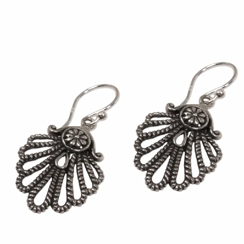 Liana tendril earrings-NOVICA Sterling Silver 'Gleaming Shell' Earrings - 1.4*0.7