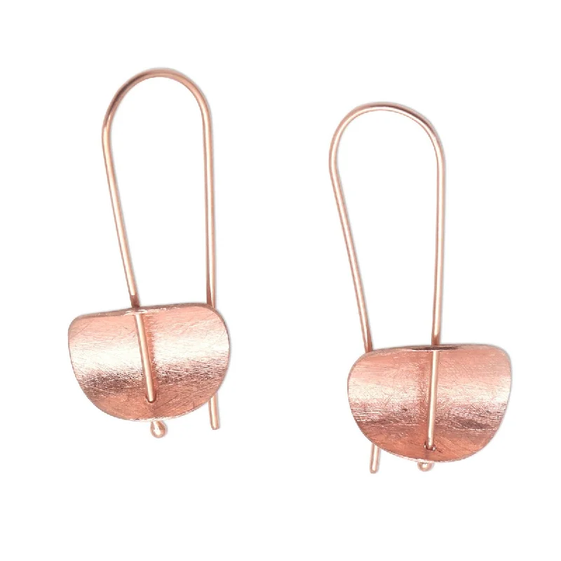 Rough grain earrings-NOVICA Urban Minimalism, Rose gold plated sterling silver drop earrings - 1.3*0.8