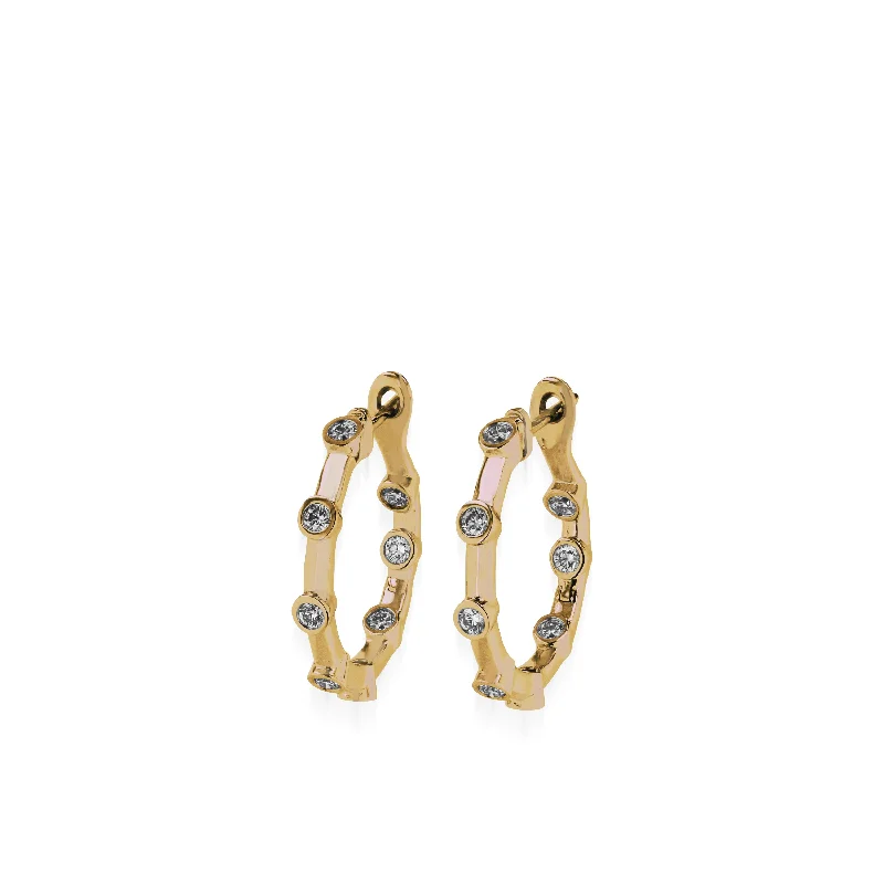 Smoked wood earrings-Paloma Diamond Hoop Earrings